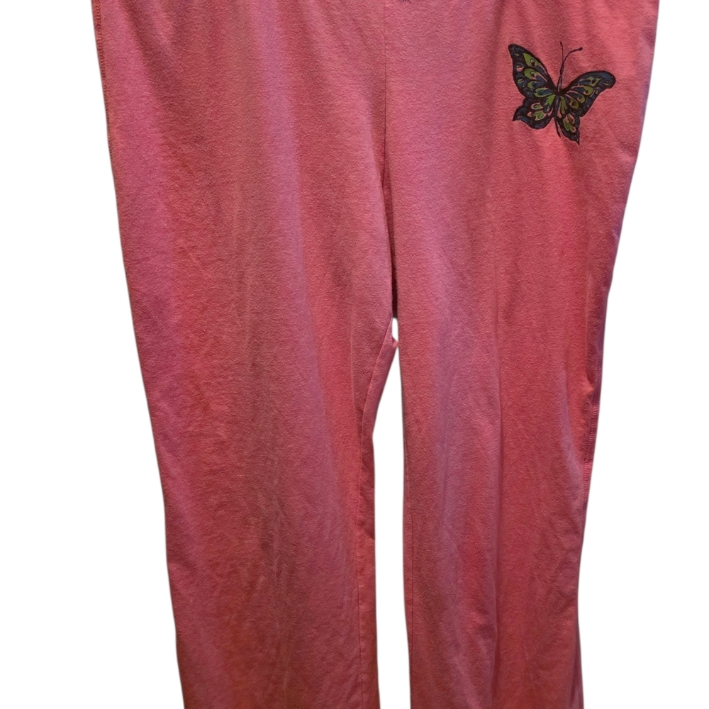 Pink Lounge Pants W Butterfly Detail - Picture 6 of 6
